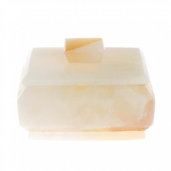 Шкатулка из розового оникса 9,5х6,5х6 см 129738