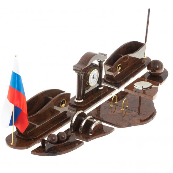 Настольный набор &amp;quot;Арка&amp;quot; камень обсидиан 122373