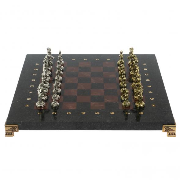 Шахматы &amp;quot;Дон Кихот&amp;quot; доска 28х28 см из камня лемезит змеевик 122685