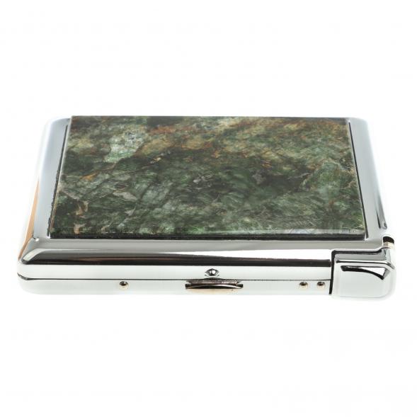 Портсигар на 20 сигарет с зажигалкой камень актиновит 123428