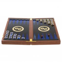 Настольные нарды &amp;quot;Восточные&amp;quot; с гравюрой камень лазурит Златоуст