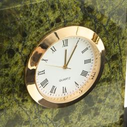 Письменный набор &amp;quot;Канцелярский&amp;quot; с часами камень змеевик