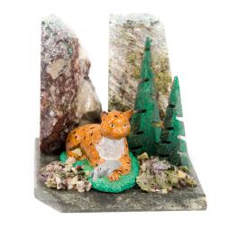 Сувенир из креноида и змеевика &amp;quot;Рысь&amp;quot;