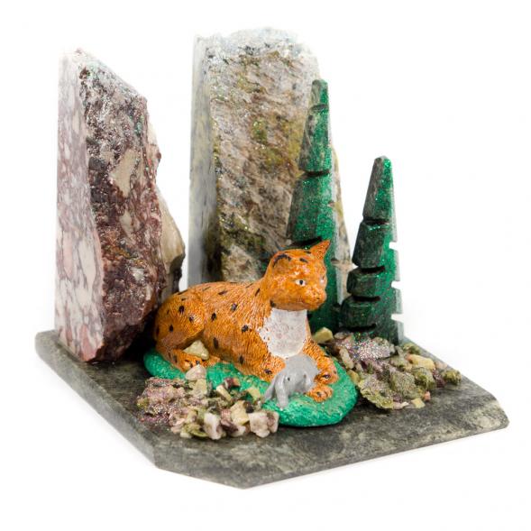 Сувенир из креноида и змеевика &amp;quot;Рысь&amp;quot; 116527