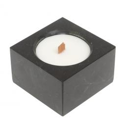 Свеча квадратная из черного змеевика 7х7х4,3 см