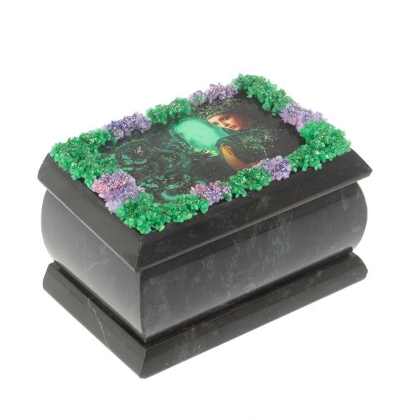 Шкатулка &amp;quot;Хозяйка медной горы&amp;quot; змеевик 10х6,5х6 см 127263