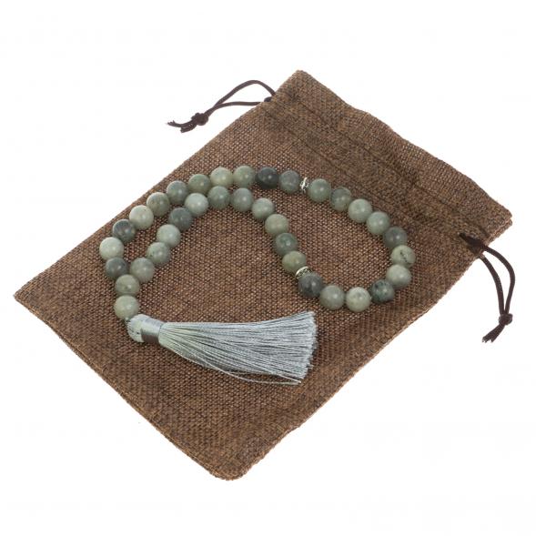 Четки из камня ларвикит круглый 35 бусин 128587