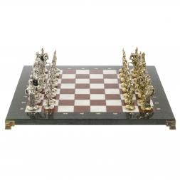 Шахматы сувенирные &amp;quot;Русь&amp;quot; доска 40х40 см камень мрамор лемезит