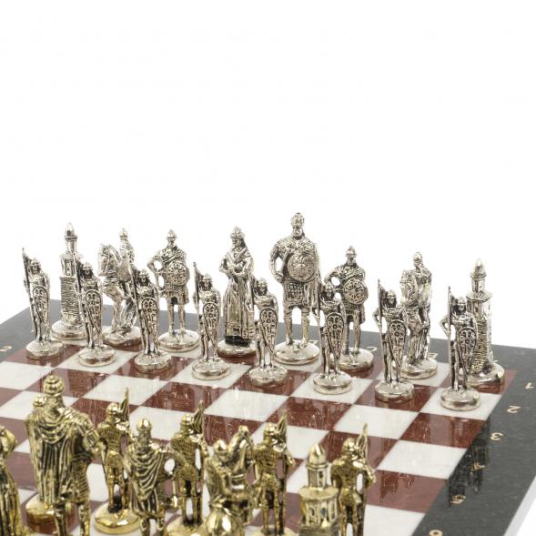 Шахматы сувенирные &amp;quot;Русь&amp;quot; доска 40х40 см камень мрамор лемезит 120685