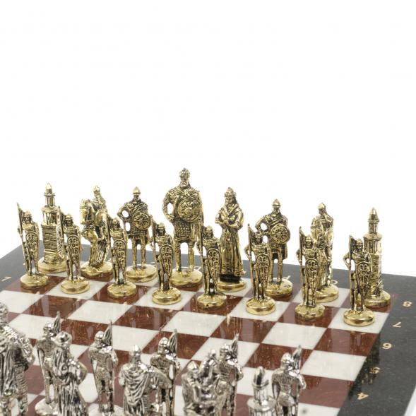 Шахматы сувенирные &amp;quot;Русь&amp;quot; доска 40х40 см камень мрамор лемезит 120685