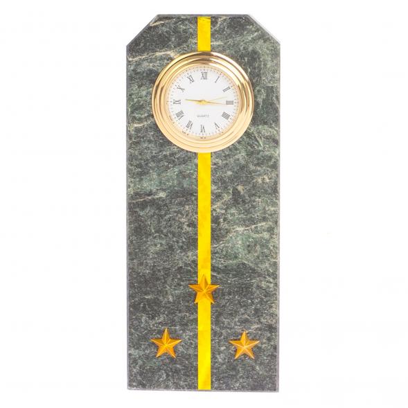 Часы &amp;quot;Погон старший лейтенант таможни&amp;quot; камень змеевик 122513