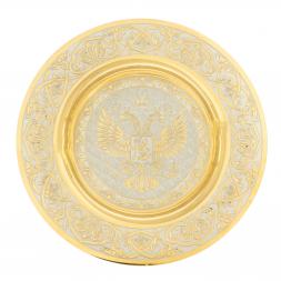 Тарелка с гравюрой &amp;quot;Герб России&amp;quot; 12 см Златоуст
