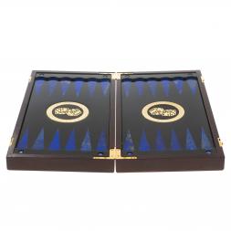 Подарочные нарды &amp;quot;Восточные&amp;quot; с эмалью камень лазурит Златоуст