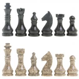 Шахматы "Дебют" мрамор, ракушечник доска 38х38 см