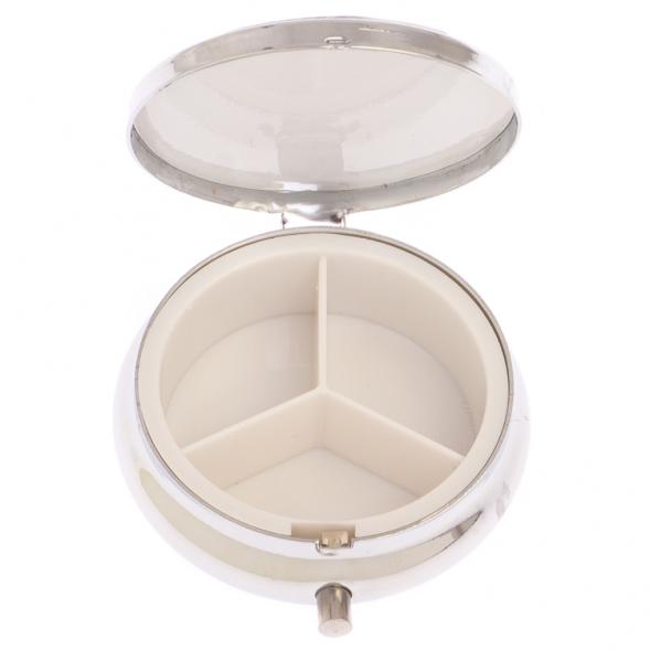 Таблетница на 3 отсека камень малахит с хризоколлой цвет серебро 126715