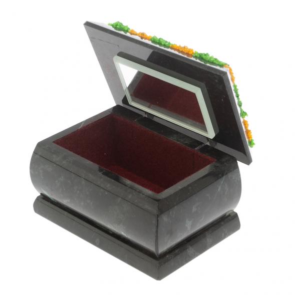 Шкатулка &amp;quot;Хозяйка медной горы&amp;quot; змеевик каменная крошка 10х6,5х6 см 127264