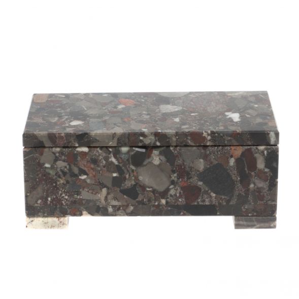 Шкатулка из камня конгломерат 18х9х7,5 см 127822