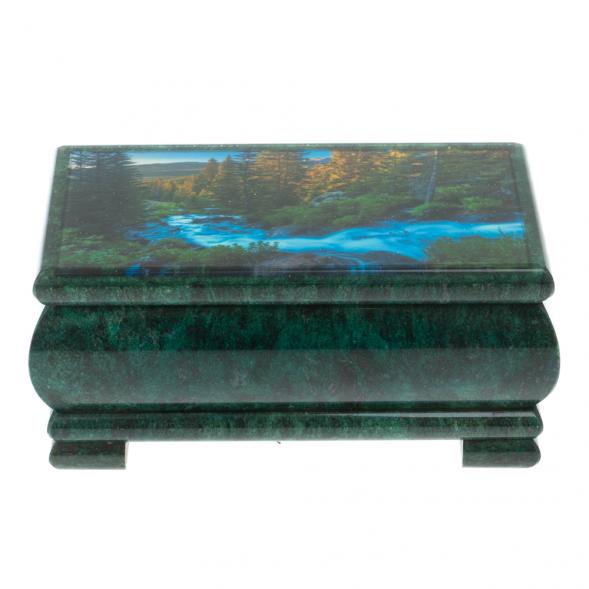 Шкатулка &amp;quot;Горная река&amp;quot; из змеевика 16х8х7,5 см 128287