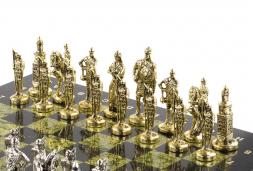 Шахматы подарочные &amp;quot;Русь&amp;quot; доска 40х40 см из камня змеевик