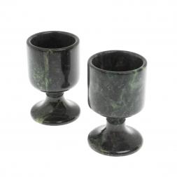 Набор рюмок 2 шт из змеевика 40 мл / 4,5х4,5х7 см