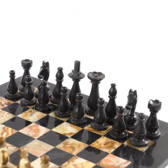 Декоративные шахматы из камня &amp;quot;Люкс&amp;quot; доска 38х38 см оникс мрамор 121668