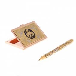 Набор визитница с ручкой &amp;quot;Герб России&amp;quot; Златоуст
