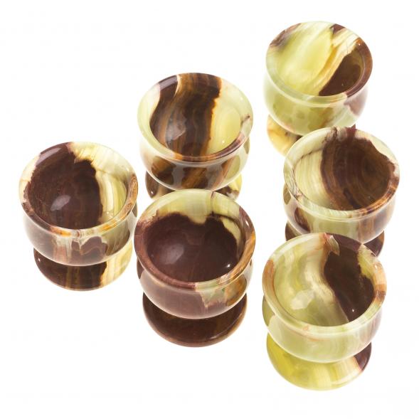 Набор рюмок из оникса 4,9х5 см 30 мл 6 шт в коробке (2х2) 121935