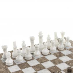 Шахматы &amp;quot;Битва&amp;quot; ракушечник, мрамор доска 38х38 см