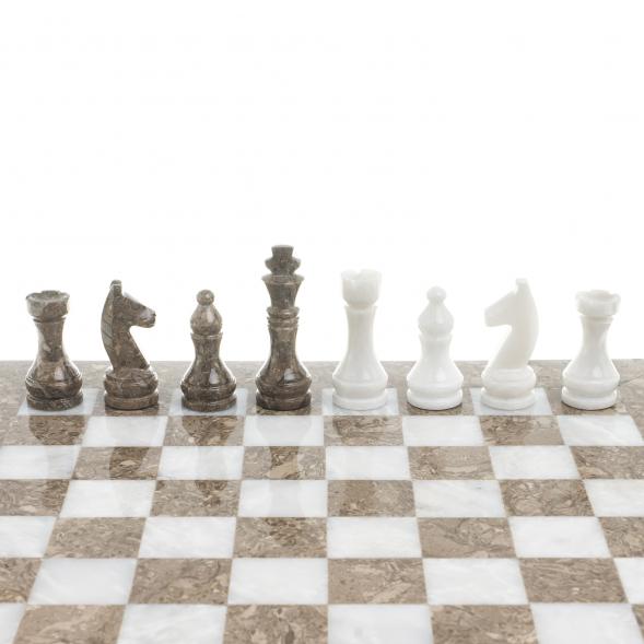 Шахматы &amp;quot;Битва&amp;quot; ракушечник, мрамор доска 38х38 см 123977
