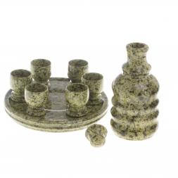 Сувенирный набор &amp;quot;Коньячный&amp;quot; из камня змеевик