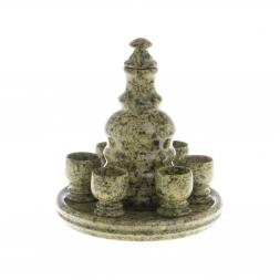 Сувенирный набор &amp;quot;Коньячный&amp;quot; из камня змеевик