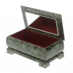 Шкатулка для денег &amp;quot;Купюра&amp;quot; с зеркалом змеевик 19x10x8 см