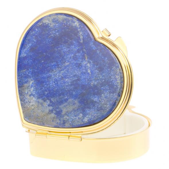 Таблетница &amp;quot;Сердце&amp;quot; на 3 отделения камень лазурит афганский цвет золото 125979