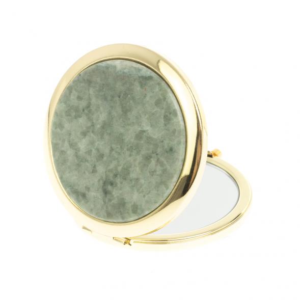 Зеркало круглое из камня жадеит цвет золото 127181