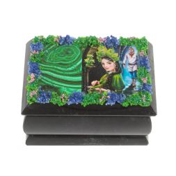 Шкатулка &amp;quot;Хозяйка медной горы / Данила Мастер&amp;quot; змеевик 10х6,5х6 см