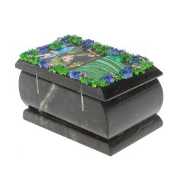 Шкатулка &amp;quot;Хозяйка медной горы / Данила Мастер&amp;quot; змеевик 10х6,5х6 см