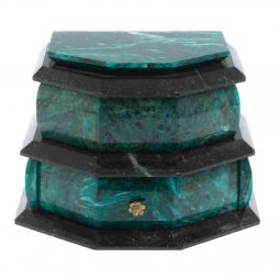 Ларец для украшений камень змеевик 19х13х13,5 см