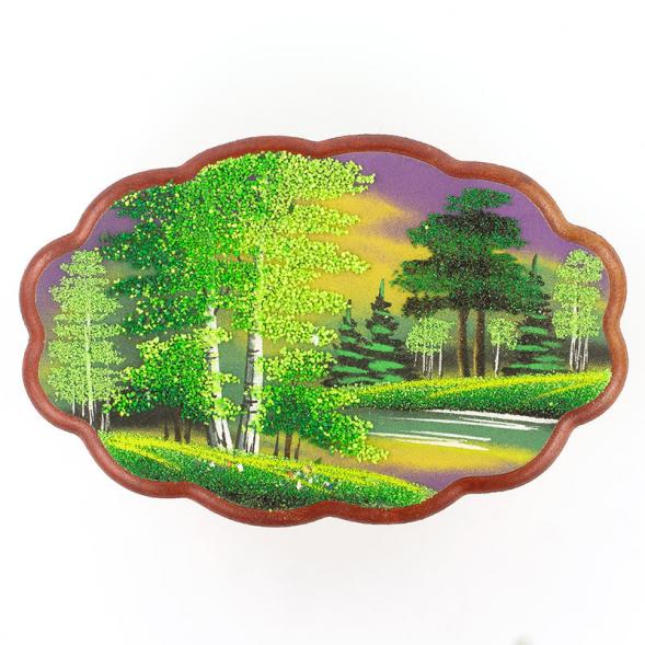Панно овальное &amp;quot;Летний пейзаж&amp;quot; 30х19 см каменная крошка 119511