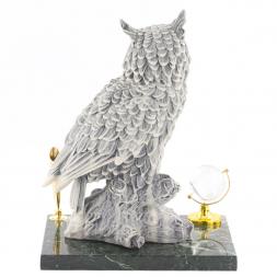 Подставка под ручку "Филин" из змеевика мрамолита