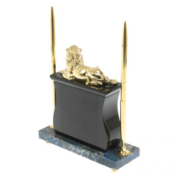 Настольные часы &amp;quot;Лев&amp;quot; из лазурита 129267