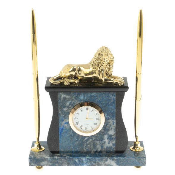 Настольные часы &amp;quot;Лев&amp;quot; из лазурита 129267