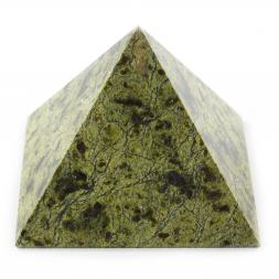 Настольные часы &amp;quot;Пирамида&amp;quot; из камня змеевик 8х8х7 см