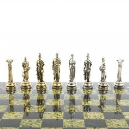 Шахматы &amp;quot;Атлас&amp;quot; доска 44х44 см змеевик фигуры металлические