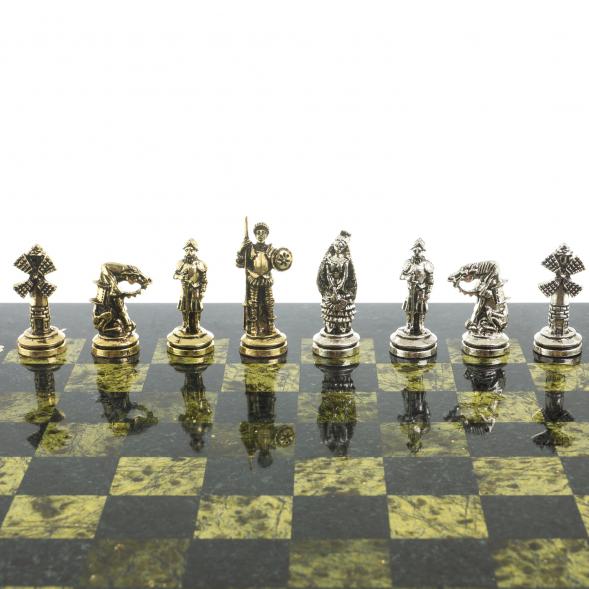 Шахматы &amp;quot;Дон Кихот&amp;quot; доска 28х28 см из камня змеевик 122688