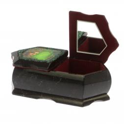 Шкатулка &amp;quot;Хозяйка медной горы / Две ящерицы&amp;quot; 20х10х7,5 см черный змеевик