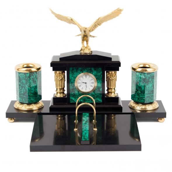 Настольный набор из натурального малахита &amp;quot;Орел&amp;quot; 114037