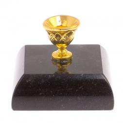 Подсвечник церковный из черного змеевика 4,5х4,5х3,5 см
