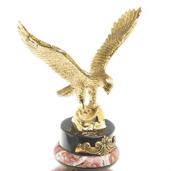 Настольные часы &amp;quot;Орел&amp;quot; из бронзы и камня креноид 117253