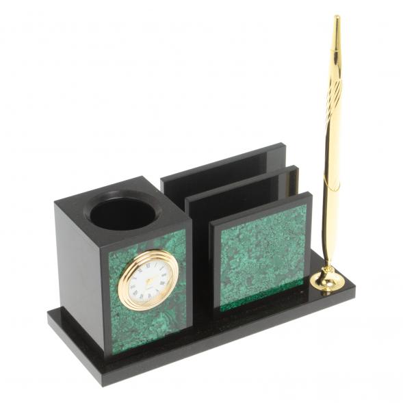 Настольная визитница из малахита 18х7,5х9 см 126952