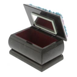 Шкатулка &amp;quot;Домик в зимнем лесу&amp;quot; змеевик 10х6,5х6 см